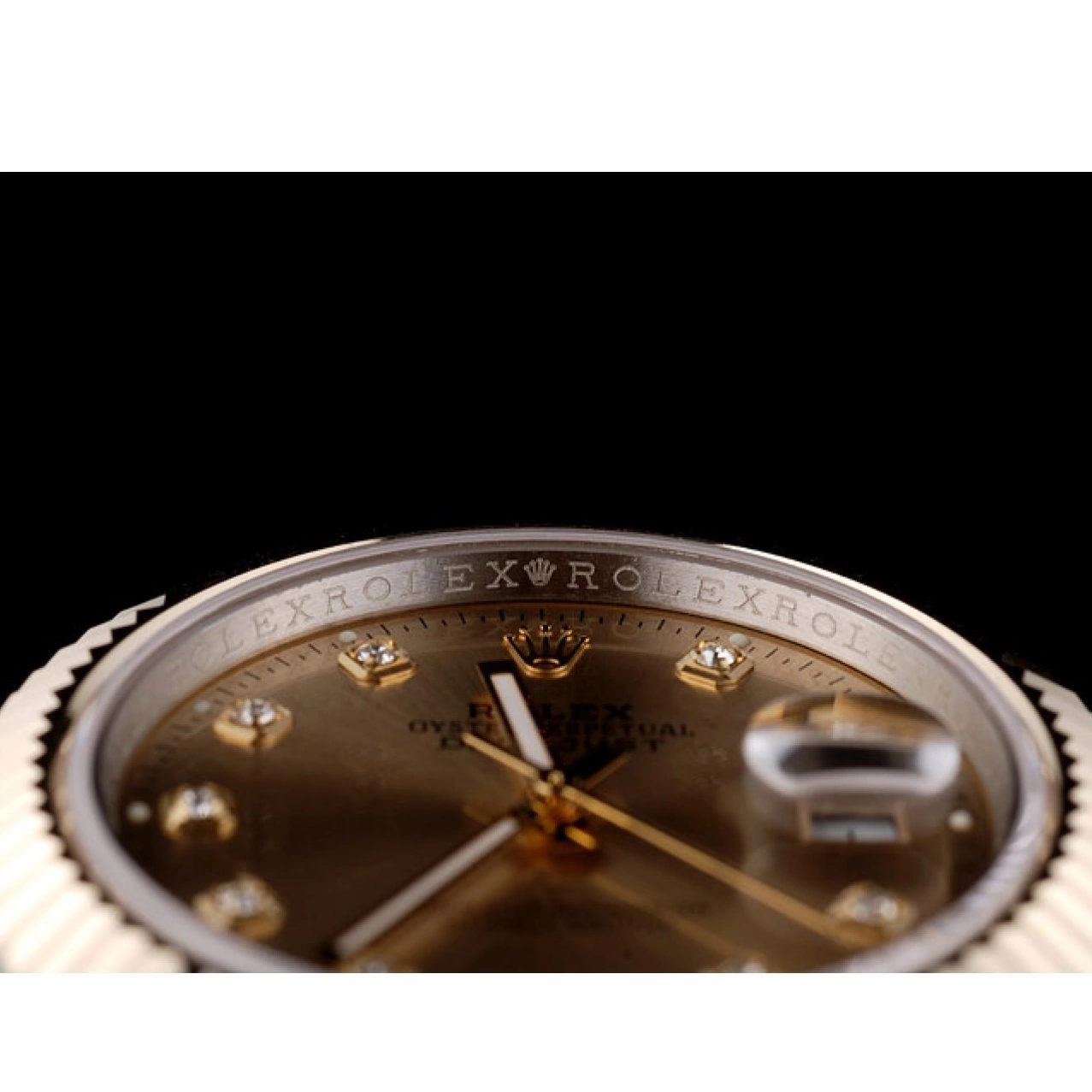 Aaa fake watches Gold 41978 Goldish Rolex Stainless Dial Bezel Steel DateJust Ribbed 0701